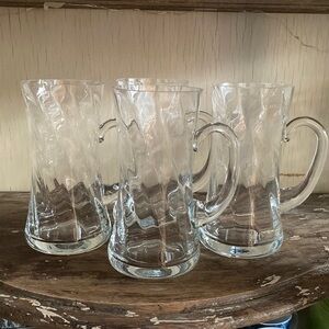 Crystal Beer Mugs Glasses vintage set of 4